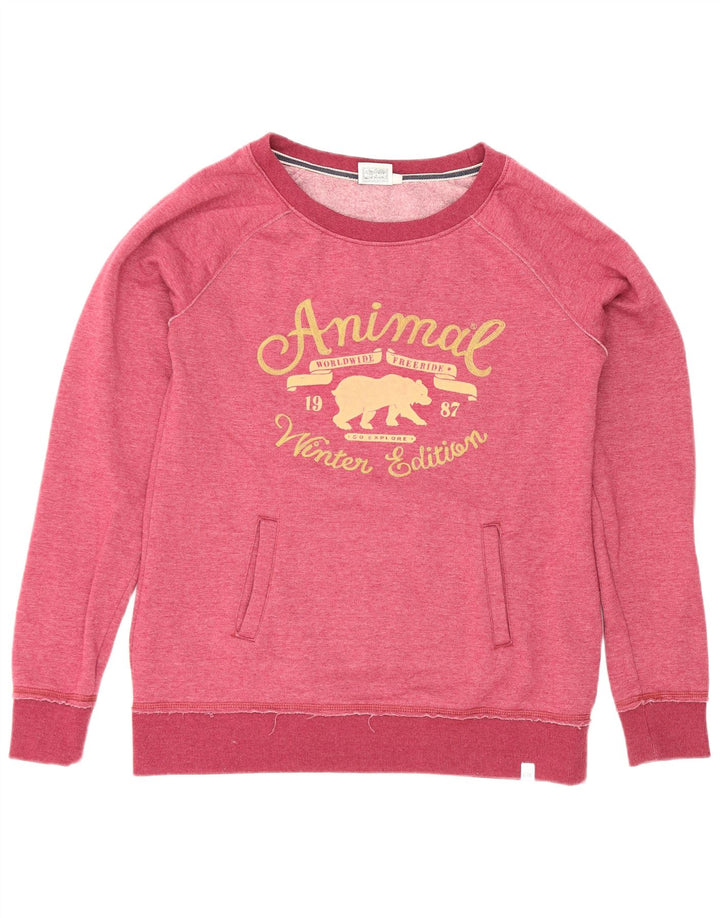 Γυναικεία φούτερ Animal Graphic Jumper UK 12 Medium Pink Polyester