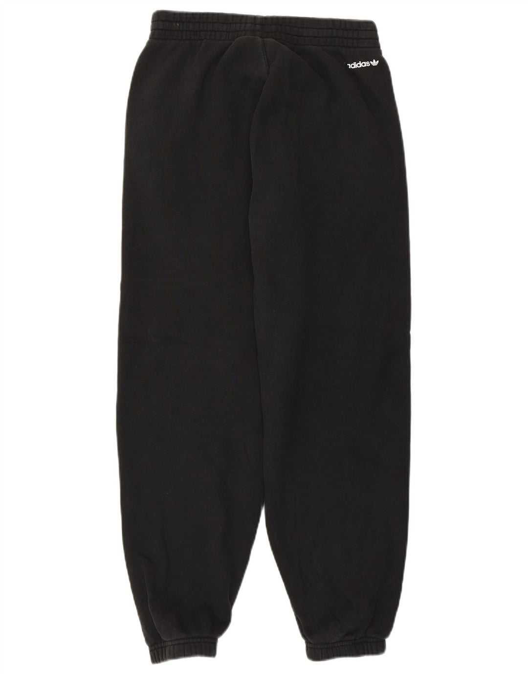 Γυναικεία αθλητική φόρμα ADIDAS γραφικά παντελόνια Joggers UK 8 Small Black Cotton