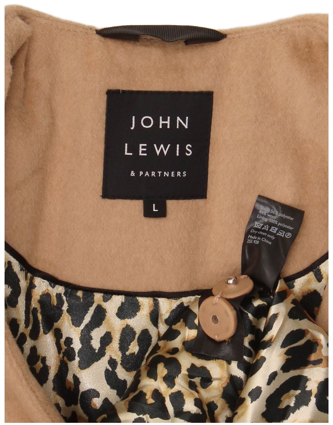 John Lewis Γυναικείο 3/4 μανίκι διπλό παλτό UK 16 μεγάλο μπεζ