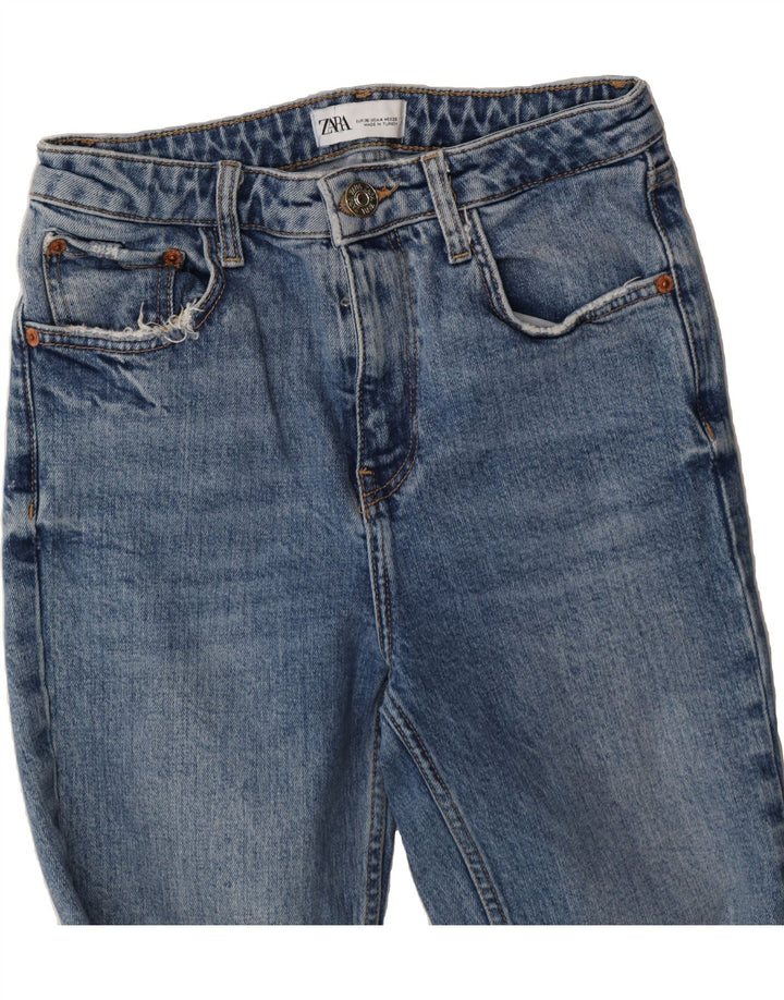 ZARA Womens Distressed Slim Jeans US 4 Small W26 L25 Blue Vintage Zara and Second-Hand Zara from Messina Hembry 
