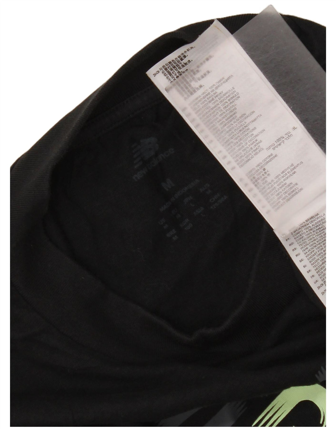 Ανδρικό γραφικό T-Shirt New Balance Top Μεσαίο Μαύρο Βαμβακερό