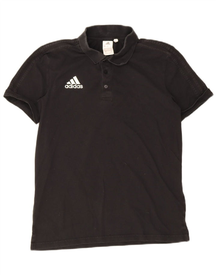 Ανδρικό πουκάμισο Adidas Climalite Polo μεγάλο μαύρο βαμβακερό