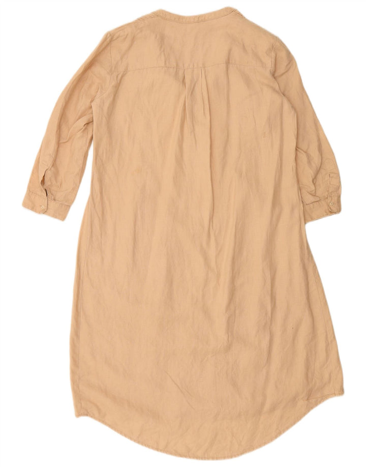 BENETTON Γυναικείο τουνίκ φόρεμα 3/4 μανίκι UK 14 Medium Beige