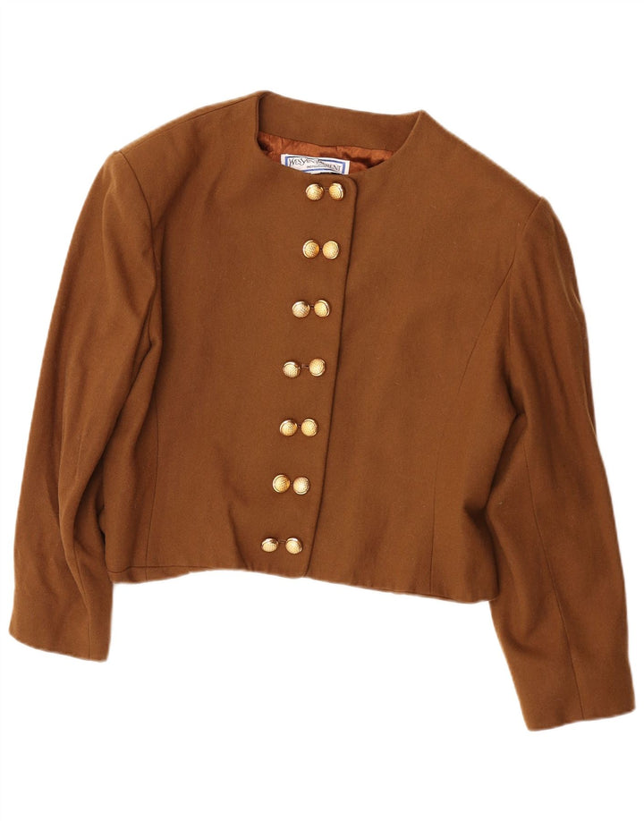 Yves Saint Laurent Γυναικείο Crop Blazer Jacket IT 46 Large Brown Classic