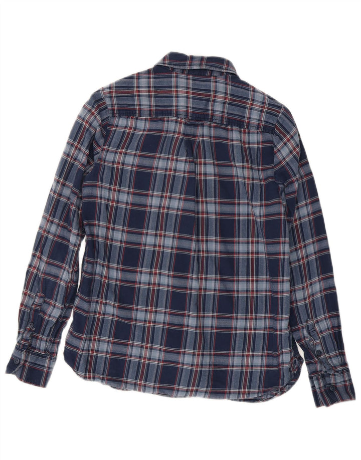 FAT FACE Γυναικείο φανελένιο πουκάμισο UK 8 Small Navy Blue Check Cotton