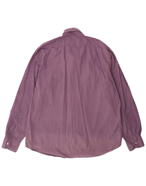 NAPAPIJRI Ανδρικό γραφικό πουκάμισο 3XL Μωβ βαμβακερό