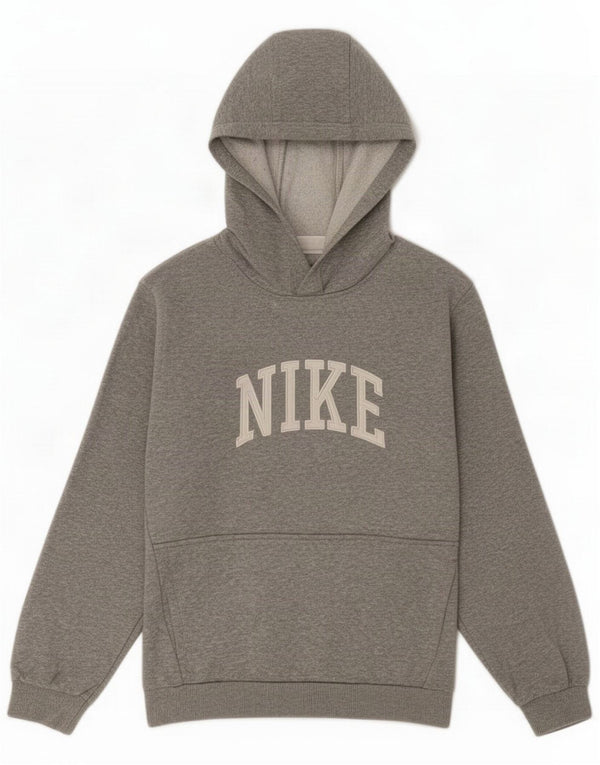 Nike Boys Graphic Hoodie Jumper 13-14 Years XL Grey Flecked Cotton