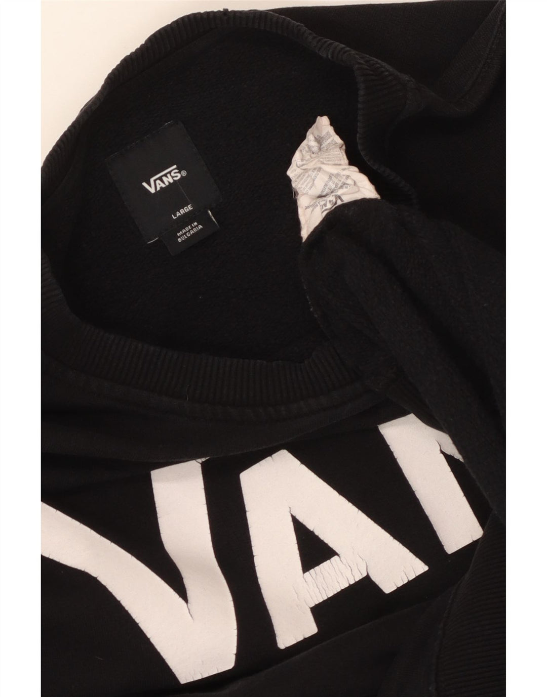 Ανδρικό γραφικό φούτερ Vans Jumper μεγάλο μαύρο βαμβακερό