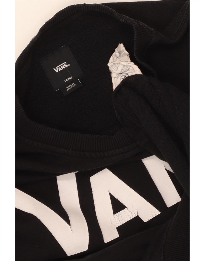 Ανδρικό γραφικό φούτερ Vans Jumper μεγάλο μαύρο βαμβακερό