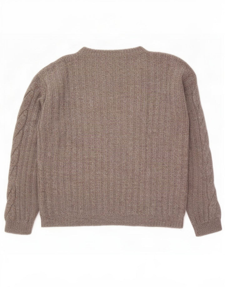 Vintage γυναικείο πουλόβερ με λαιμόκοψη UK 14 Medium Grey