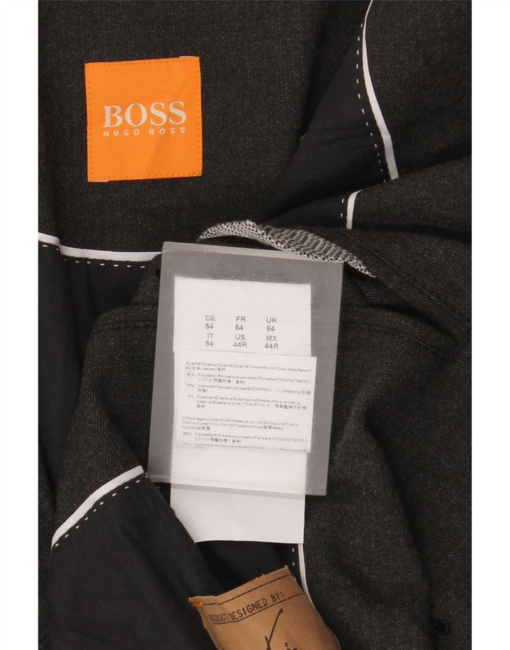 Hugo Boss Ανδρικό μπουφάν μπλέιζερ με 2 κουμπιά EU 54 2XL Γκρι πολυεστέρας