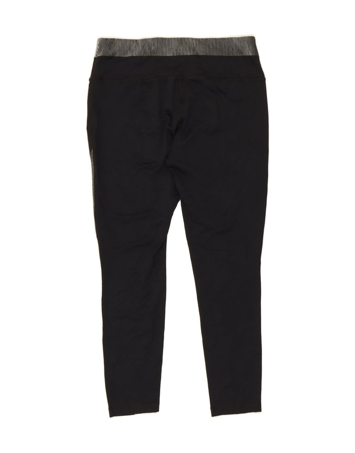 FILA Womens Leggings UK 14 Large  Black Colourblock Polyester Vintage Fila and Second-Hand Fila from Messina Hembry 