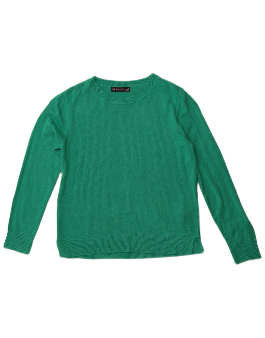 Marks & Spencer Γυναικείο πουλόβερ Crop Crew Neck Jumper UK 14 Medium Green