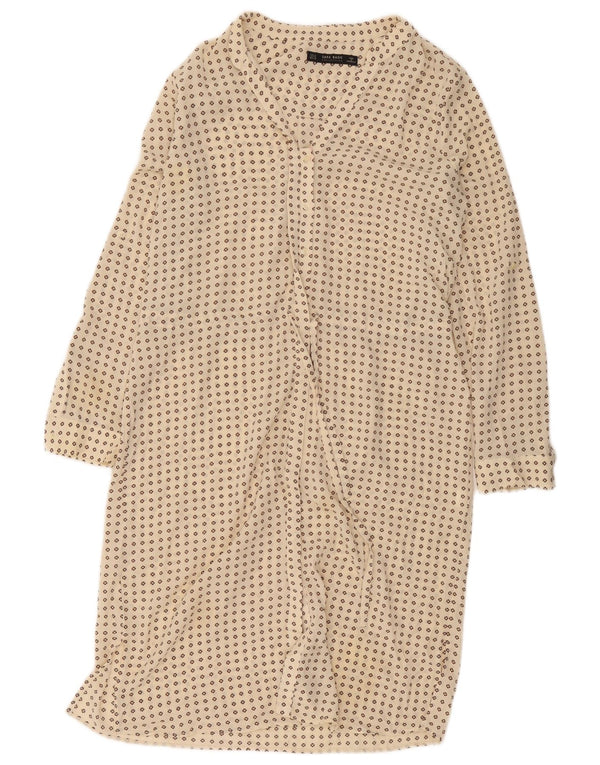 Zara Γυναικείο πουκάμισο UK 14 Medium Beige με στίγματα
