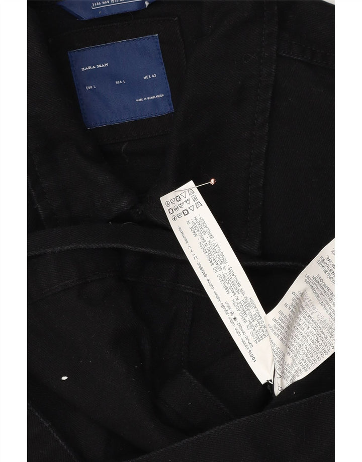 Zara Ανδρικό Τζιν Μπουφάν UK 40 μεγάλο μαύρο βαμβακερό