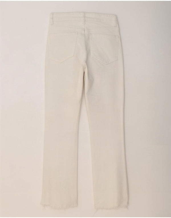 Zara Γυναικείο Straight Jeans EU 36 XS W26 L26 Λευκό βαμβακερό