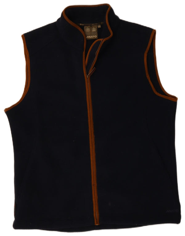 Musto Mens Fleece Gilet UK 44 2XL Navy Blue Polyester