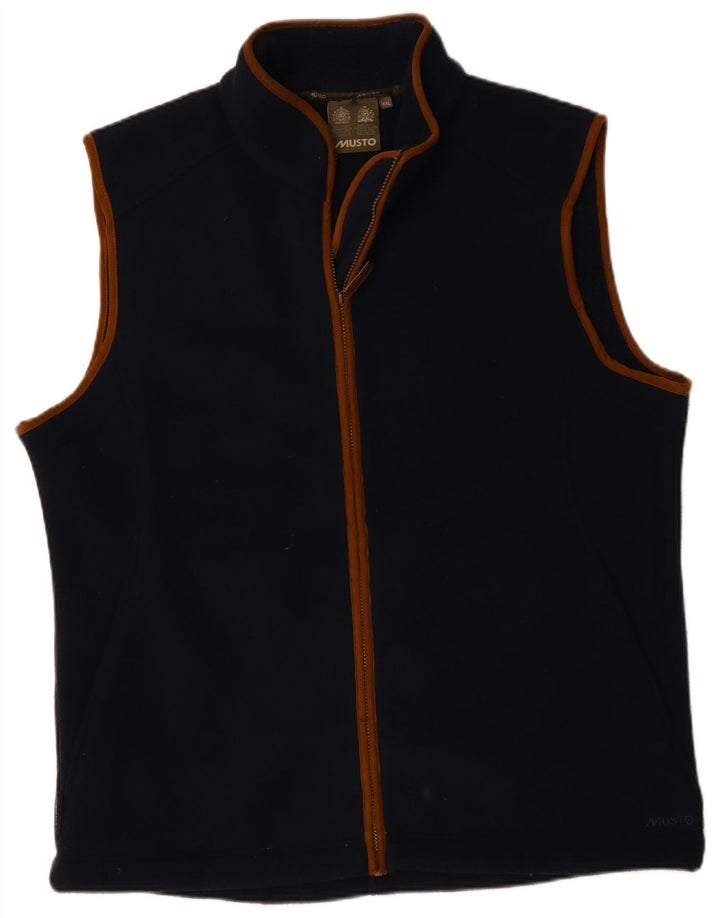 Musto Mens Fleece Gilet UK 44 2XL Navy Blue Polyester