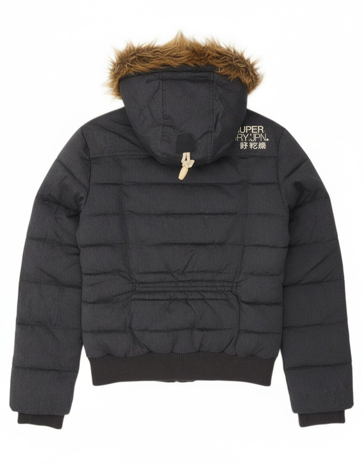 Γυναικείο μπουφάν με κουκούλα Superdry UK 10 Small Grey Polyester