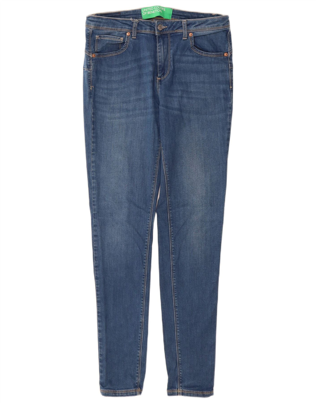 BENETTON Γυναικείο Skinny Jeans W32 L31 Μπλε βαμβακερό