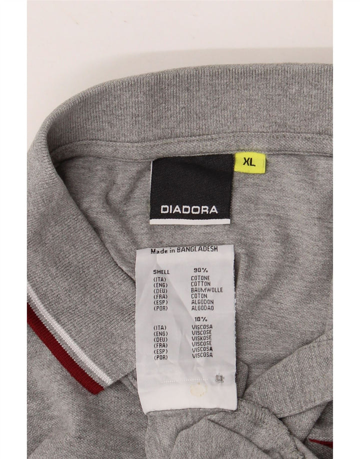 DIADORA Ανδρικό πουκάμισο πόλο XL Γκρι βαμβακερό