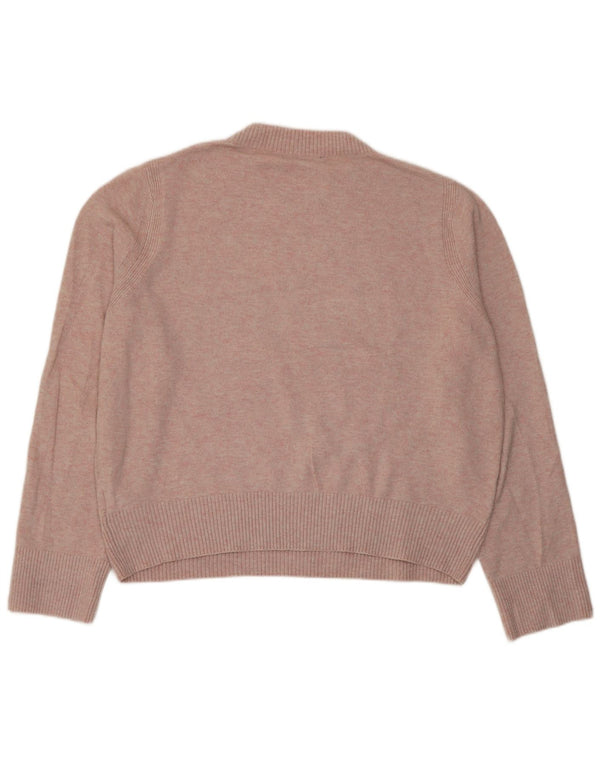 Marks & Spencer Γυναικείο πουλόβερ Graphic Crew Neck Jumper UK 16 Large Pink Wi