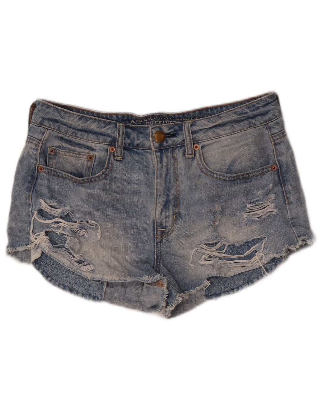 Γυναικείο τζιν σορτς American Eagle Distressed US 8 Medium W30 Blue