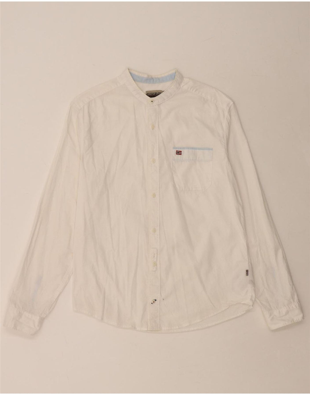 NAPAPIJRI Ανδρικό πουκάμισο Geographic Regular Fit, μεσαίο λευκό βαμβακερό