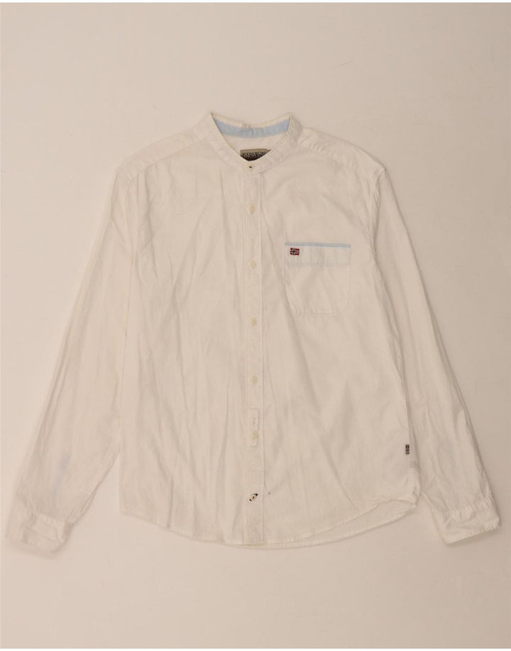 NAPAPIJRI Ανδρικό πουκάμισο Geographic Regular Fit, μεσαίο λευκό βαμβακερό