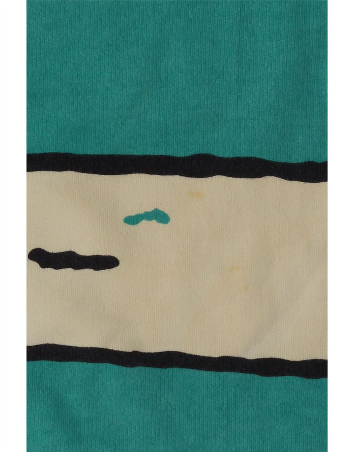 Vintage γυναικείο γραφικό φούτερ Jumper UK 10/12 Μικρό μπλε ριγέ ρετρό