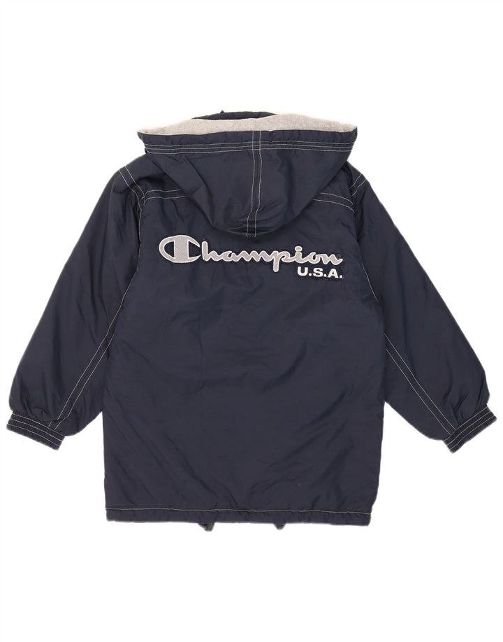Champion Boys Graphic Hooded Gambed Coat 9-10 Years Navy Blue Polyamide