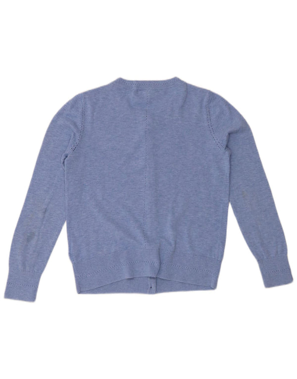 WHITE STUFF Γυναικείο πουλόβερ ζακέτα UK 10 Small Blue Flecked Cotton