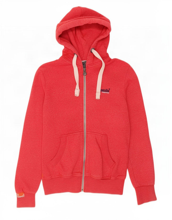Ανδρικό πουλόβερ με κουκούλα με φερμουάρ Superdry Βαμβακερό μεσαίο κόκκινο
