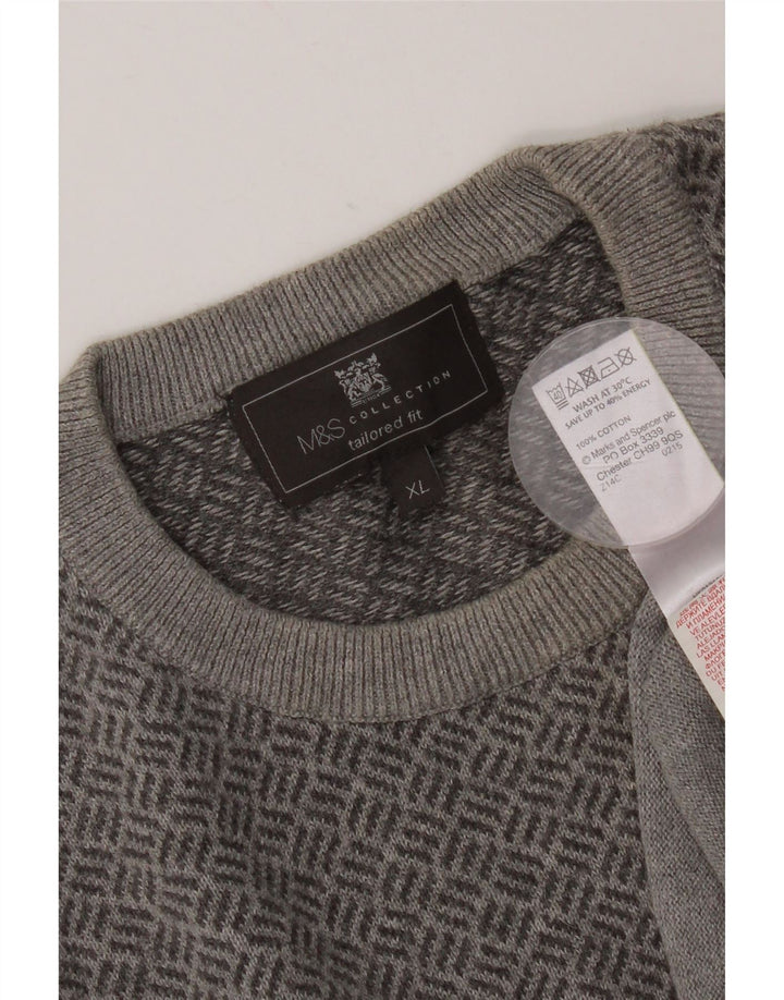 Ανδρικό πουλόβερ Marks & Spencer Tailored Fit Crew Neck Jumper XL Grey