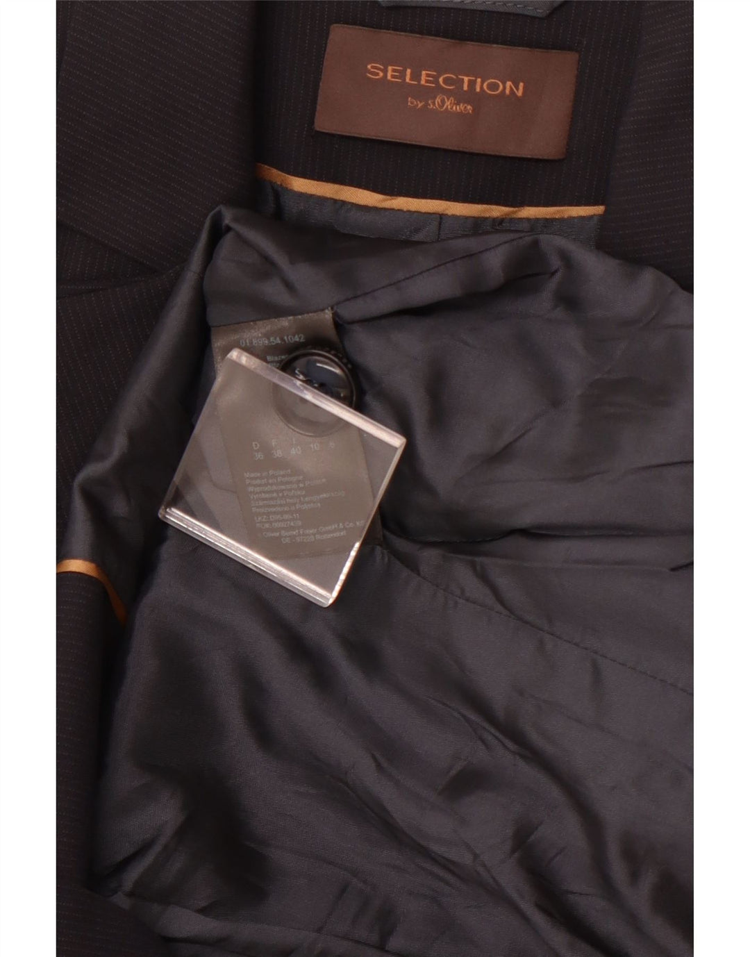 S.OLIVER Γυναικείο σακάκι με 2 κουμπιά σακάκι UK 10 Small Navy Blue Pinstripe