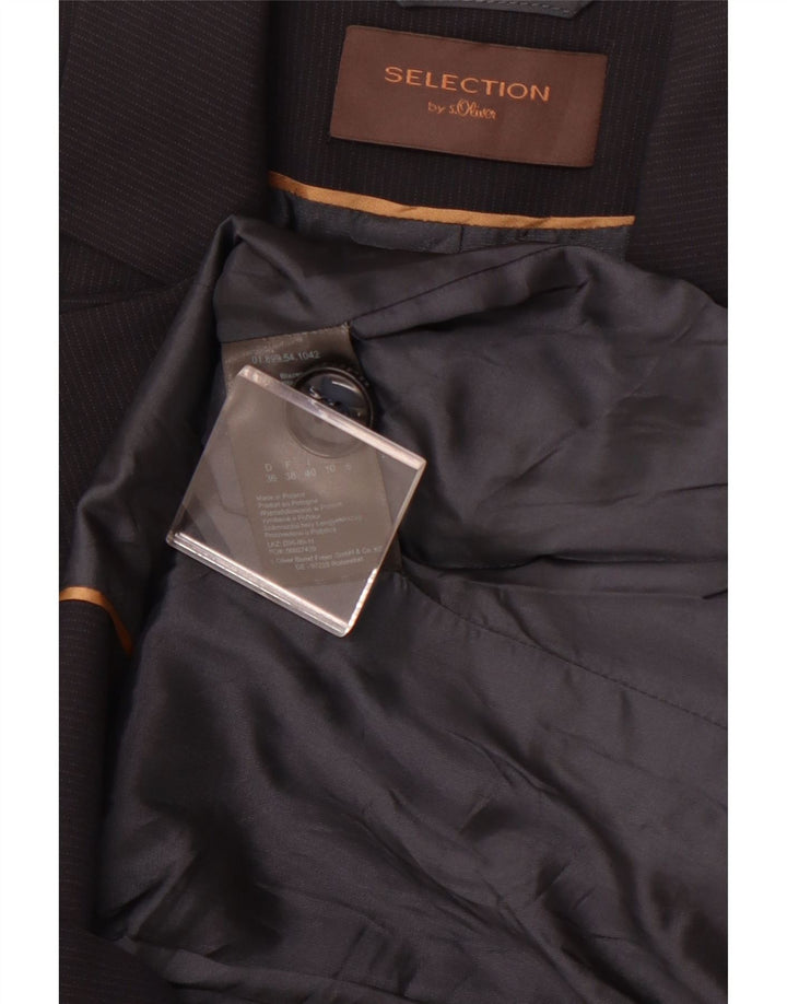 S.OLIVER Γυναικείο σακάκι με 2 κουμπιά σακάκι UK 10 Small Navy Blue Pinstripe