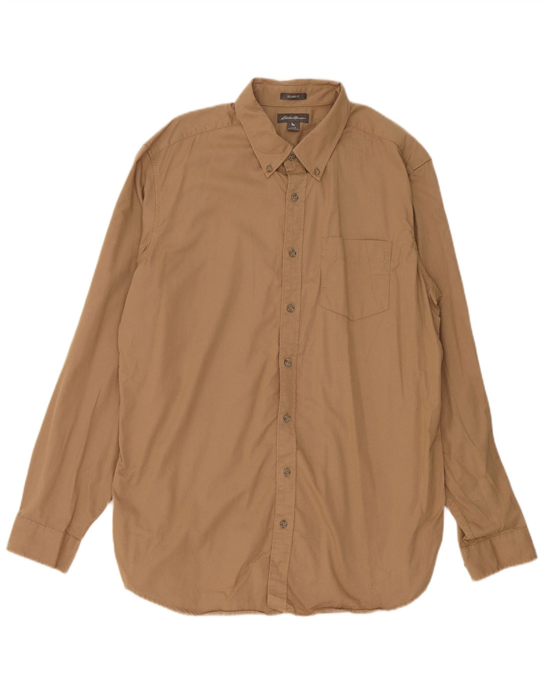 Eddie Bauer Ανδρικό ψηλό πουκάμισο μεγάλο μπεζ βαμβακερό