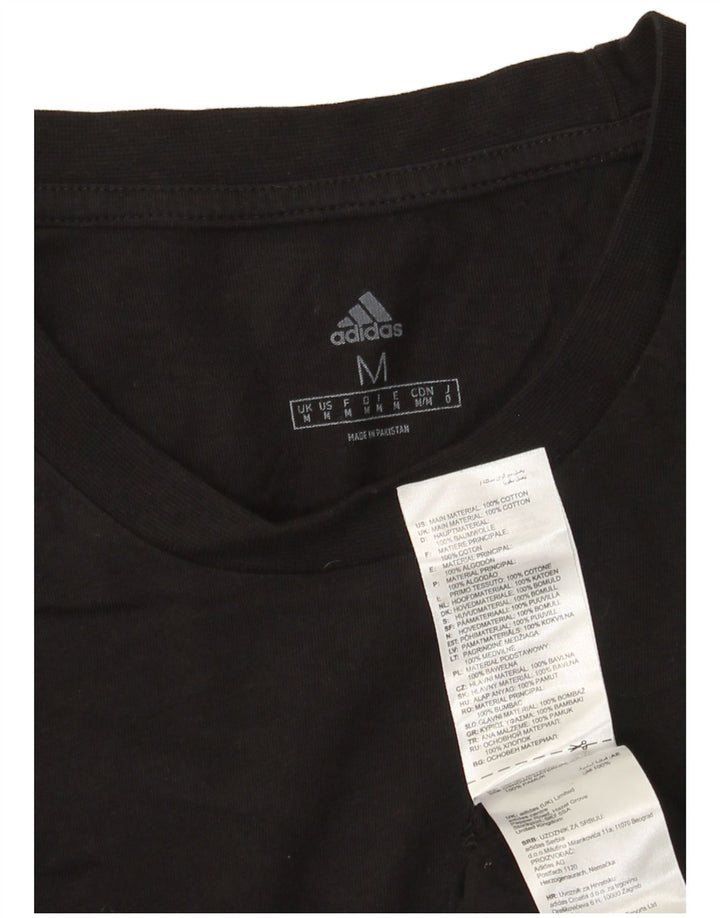 Ανδρικό T-Shirt Adidas Τοπ μεσαίο μαύρο βαμβακερό