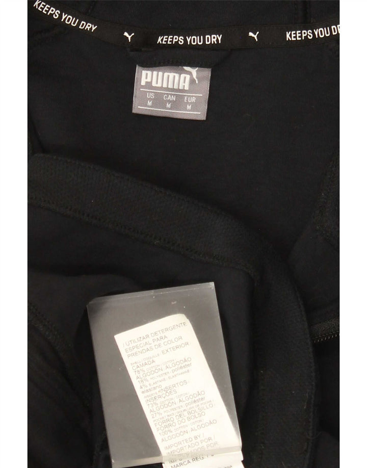 Ανδρικό πουλόβερ με κουκούλα με φερμουάρ Puma, μεσαίο μαύρο βαμβακερό