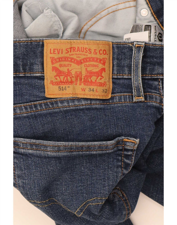 Levi's Mens 514 Slim Jeans W34 L32 Blue Cotton