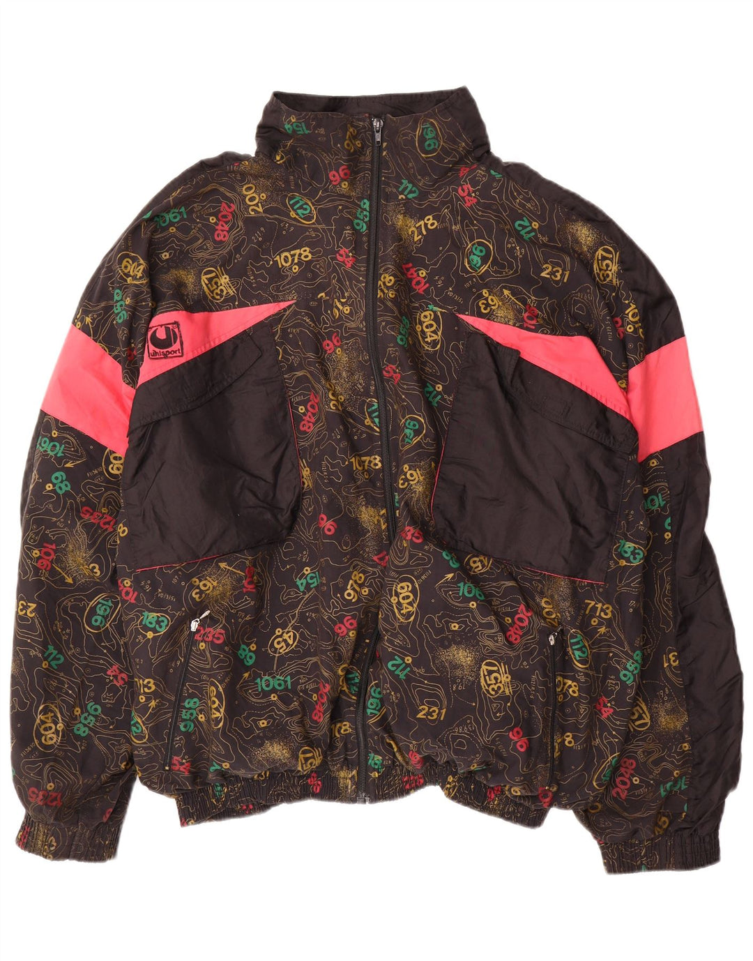 Ανδρική φόρμα γυμναστικής γραφική Uhlsport Top Jacket XL Μαύρο Colourblock Βαμβακερό