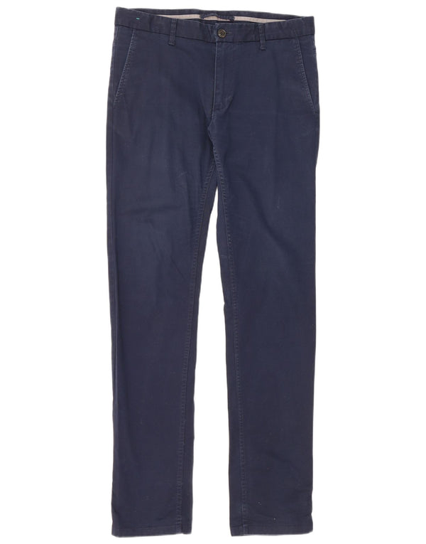 Zara Ανδρικό Slim παντελόνι Chino EU 40 Medium W31 L32 Navy Blue Cotton