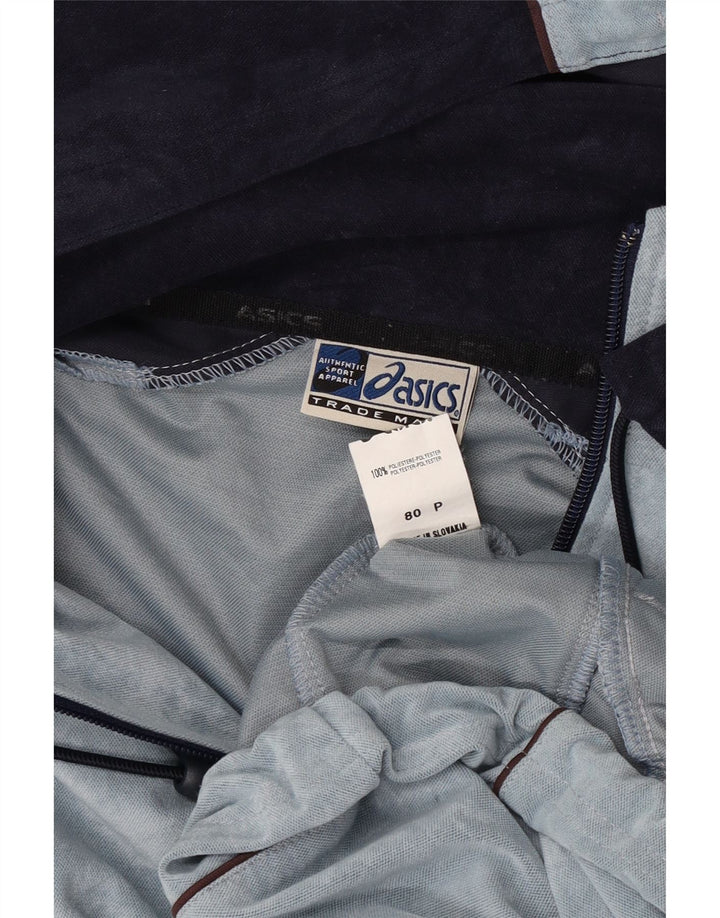 Ανδρική βελούδινη φόρμα με κουκούλα Asics Top Jacket μεσαίο μπλε χρώμα