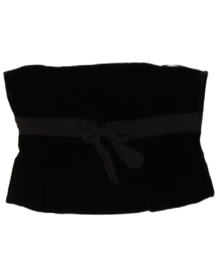 Γυναικείο βελούδινο κορσέ LAURA ASHLEY 14 μεσαία μαύρη βισκόζη