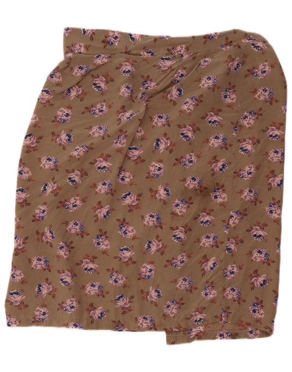 Vintage Γυναικεία Wrap Φούστα W34 Large Beige Floral