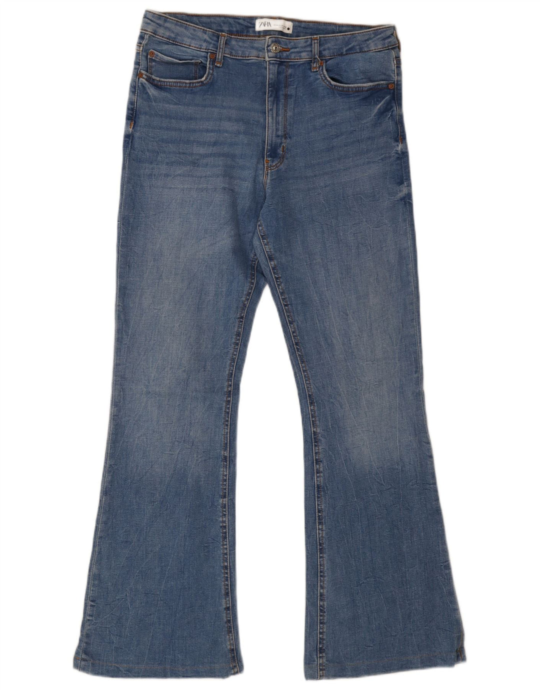 Zara Γυναικείο Τζιν με φλάντζα EU 44 XL W34 L31 Μπλε βαμβακερό