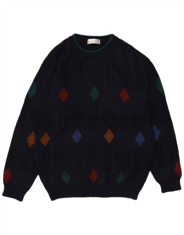 Ανδρικό πουλόβερ Marks & Spencer Crew Neck Jumper Medium Navy Blue