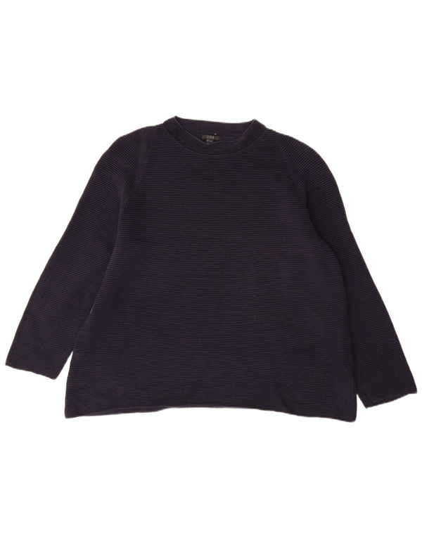 Cos Γυναικείο πουλόβερ με λαιμόκοψη UK 14 Large Navy Blue από βαμβάκι
