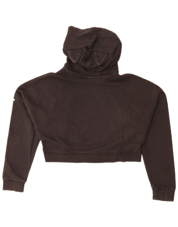 Adidas Girls Graphic Crop Hoodie Jumper 11-12 ετών Μαύρο βαμβακερό