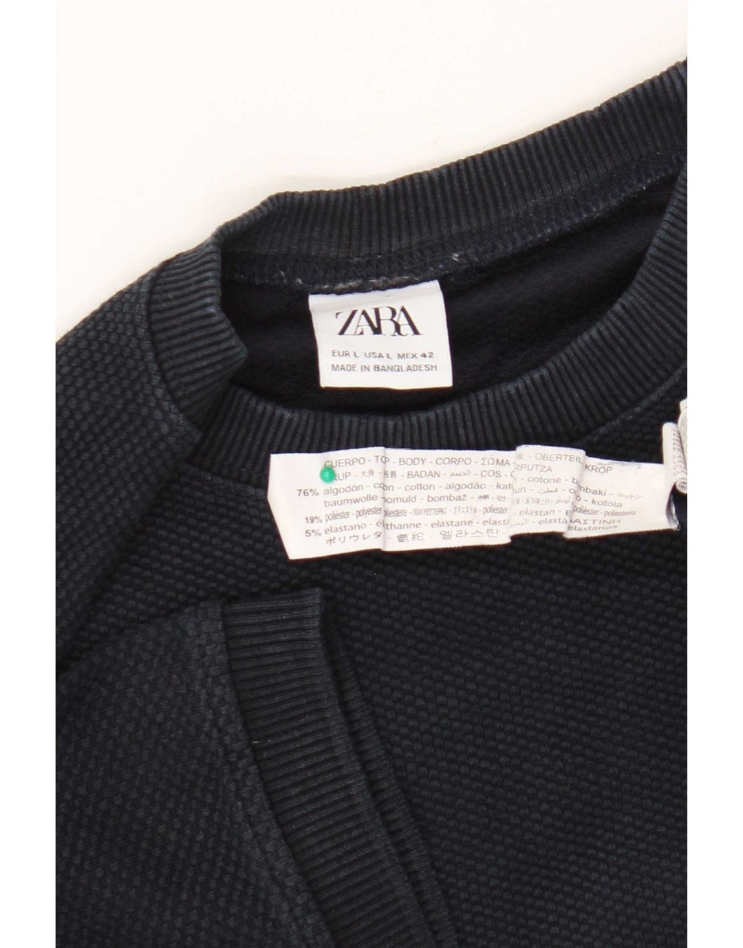 Zara Ανδρικό T-Shirt Top Large Navy Blue από βαμβάκι